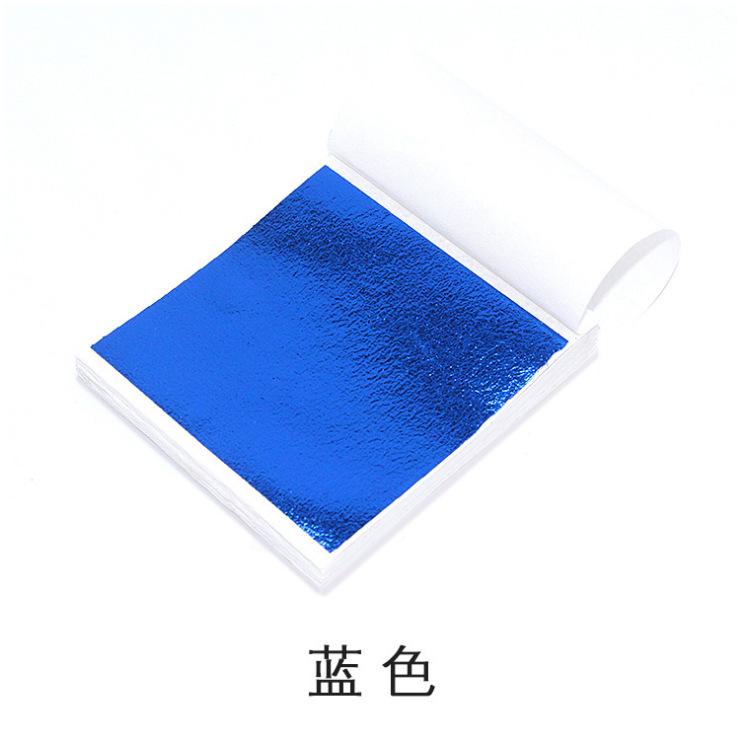 100Pcs 9Cm Individually Packaged Imitation Gold Silver Leaf Foil Papers for DIY Epoxy Resin Craft Nail Art Jewelry Making