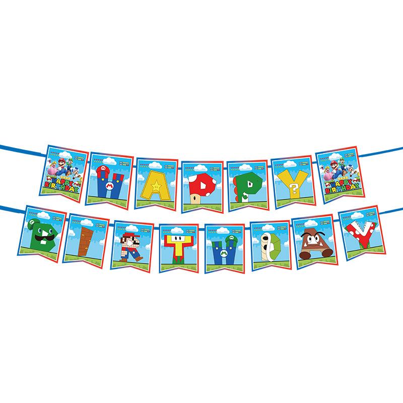 Одноразовые бумажные стаканы и тарелки с темой Марио для вечеринок по случаю дня рождения