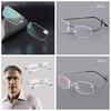 Прямоугольные очки для пожилых людей Сверхлегкие безободковые очки из титана с памятью Очки для чтения