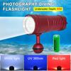 1/2pcs LED Tactical Diving Flashlight Light Torch 10000Lm with 26650 Battery IPX8 Underwater 100M Waterproof Video Camera Lights