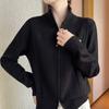 The New Autumn and Winter Double-zipper High-neck Knitted Sweater Is A Versatile Loose Long-sleeved Cardigan for Women