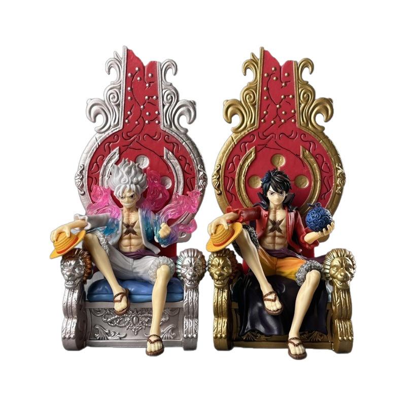 Bandai One Piece GK Warhead wh Пять Королей Поза Сидящего Люффи Трон Люффи Анимация Ручная Работа Украшения