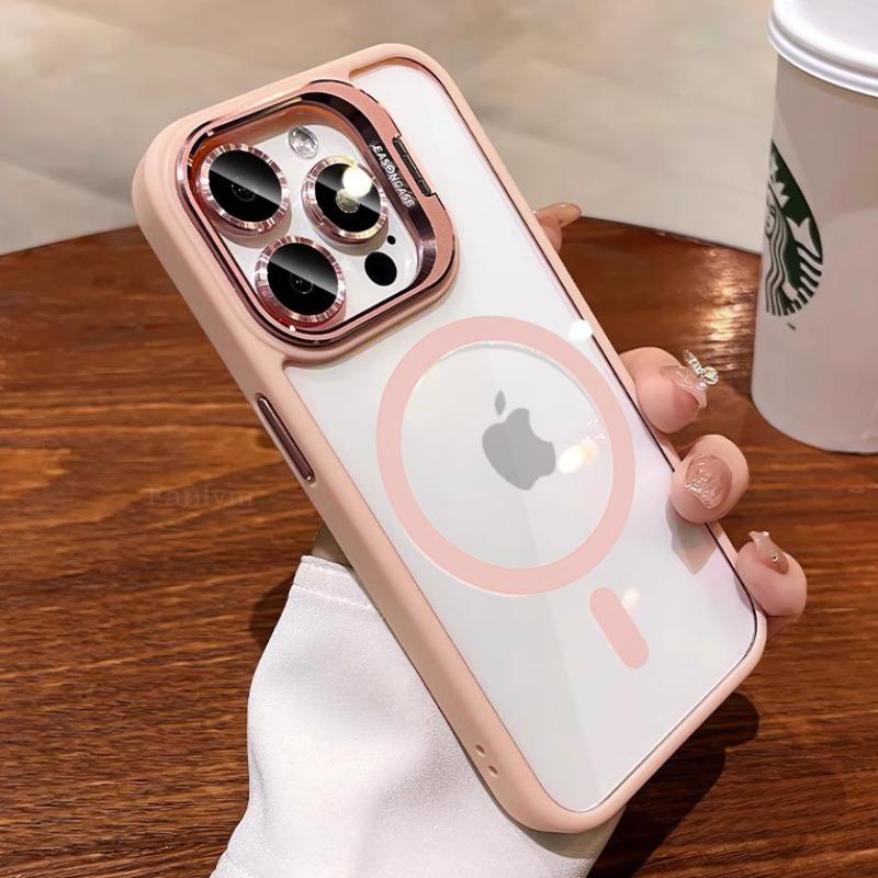 Чехол-подставка с беспроводной зарядкой для iPhone 17 Pro Max 16 15 14 13 12 11 Pro Max Plus Защитная крышка для объектива Air funda