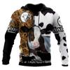Men's Fashion 3D Printed Cow Animal Pattern Hoodie Four Seasons Clothing Men Livestock Hoodie Fashion Casual Oversized Men's Top