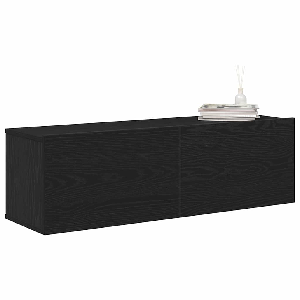 TV Cabinet Set of 2 Black 100 x 30 x 30 cm Engineered Wood
