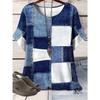 Casual Plus Size Stripe Print T-Shirt for Women Short Sleeve Top for Spring and Summer