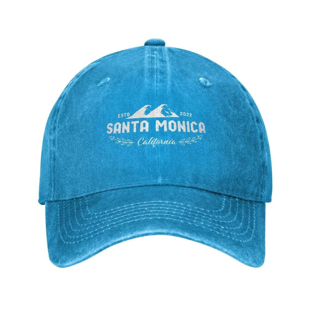 White Santa Monica Baseball Cap Sun Hunting Camping Wholesale Washed Trucker Hat Unisex Men Casual Design Baseball Caps