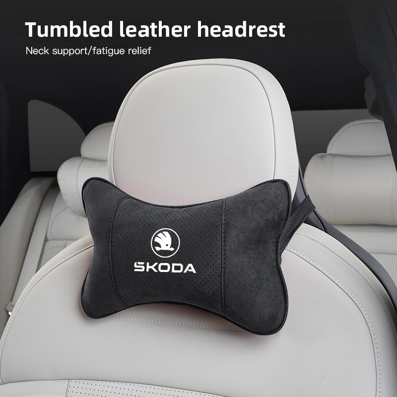GTMZ9 Car Headrest Memory Foam Neck Pillow Auto Accessories For Skoda Yeti Kamiq Kodiaq Karoq Octavia Fabia Rapid Mk3 Superb Derivati