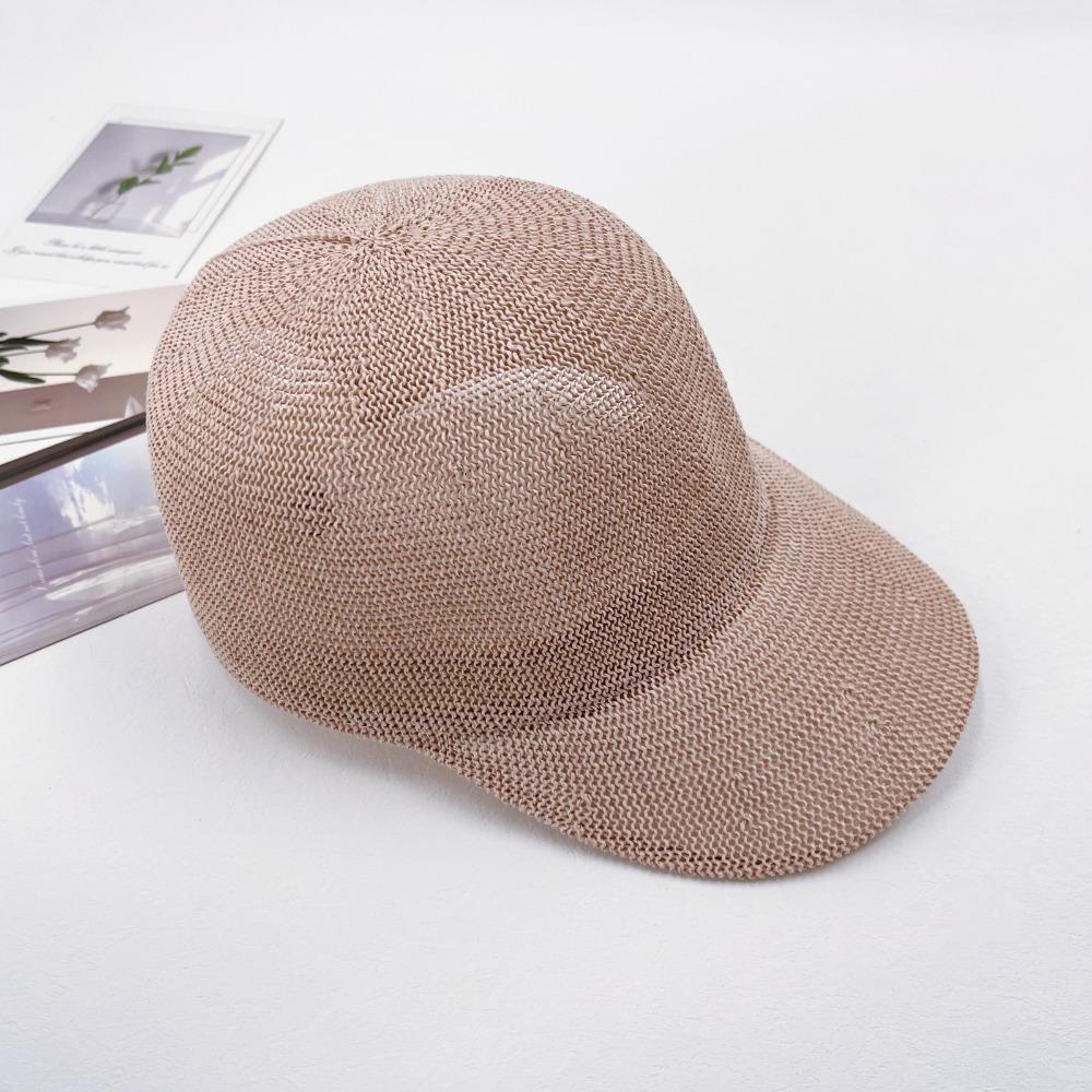 Breathable Mesh Baseball Cap Solid Color Paper Sun Hats Fashion Straw Baseball Cap  Unisex