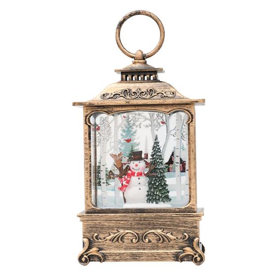 Рождественский фонарь с ретро-рамкой и встроенной елкой, снеговиком, оленем, статуэтка, работающая от батареек, ночник, настольное украшение