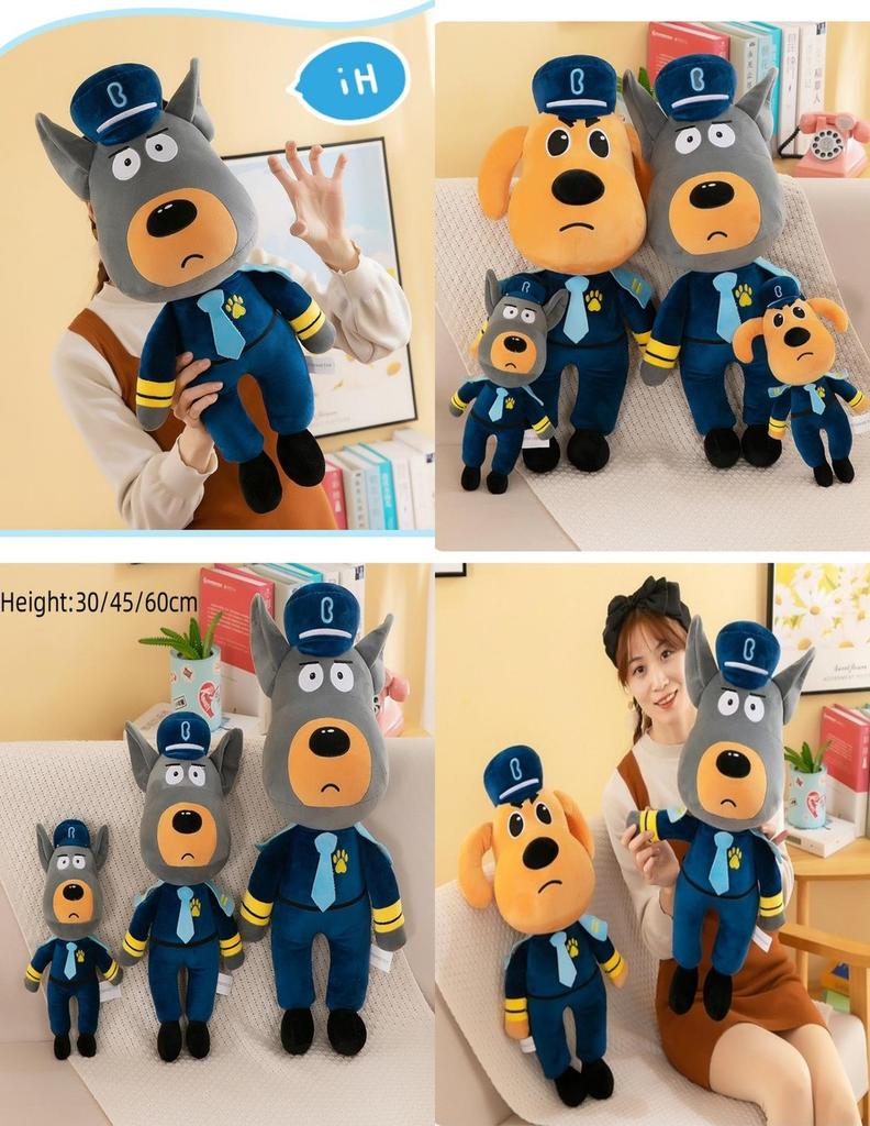 Sheriff Labrador Stuffed Animal Toy Customizable Design Available In 30cm 45cm And 60cm Sizes Yellow/grey