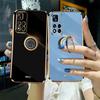 Luxury Plating Ring Holder Soft Silicone Case For Xiaomi Redmi Note 11 Pro 10 10T 10S 9S 9 8 7 9T 9A Poco M3 X3 NFC F3 GT Lens Protection Stand Cover