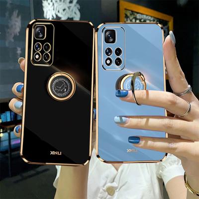 Роскошный чехол-держатель с кольцом для Xiaomi Redmi Note 11 Pro 10 10T 10S 9S 9 8 7 9T 9A Poco M3 X3 NFC F3 GT, защитный чехол-подставка для объектива