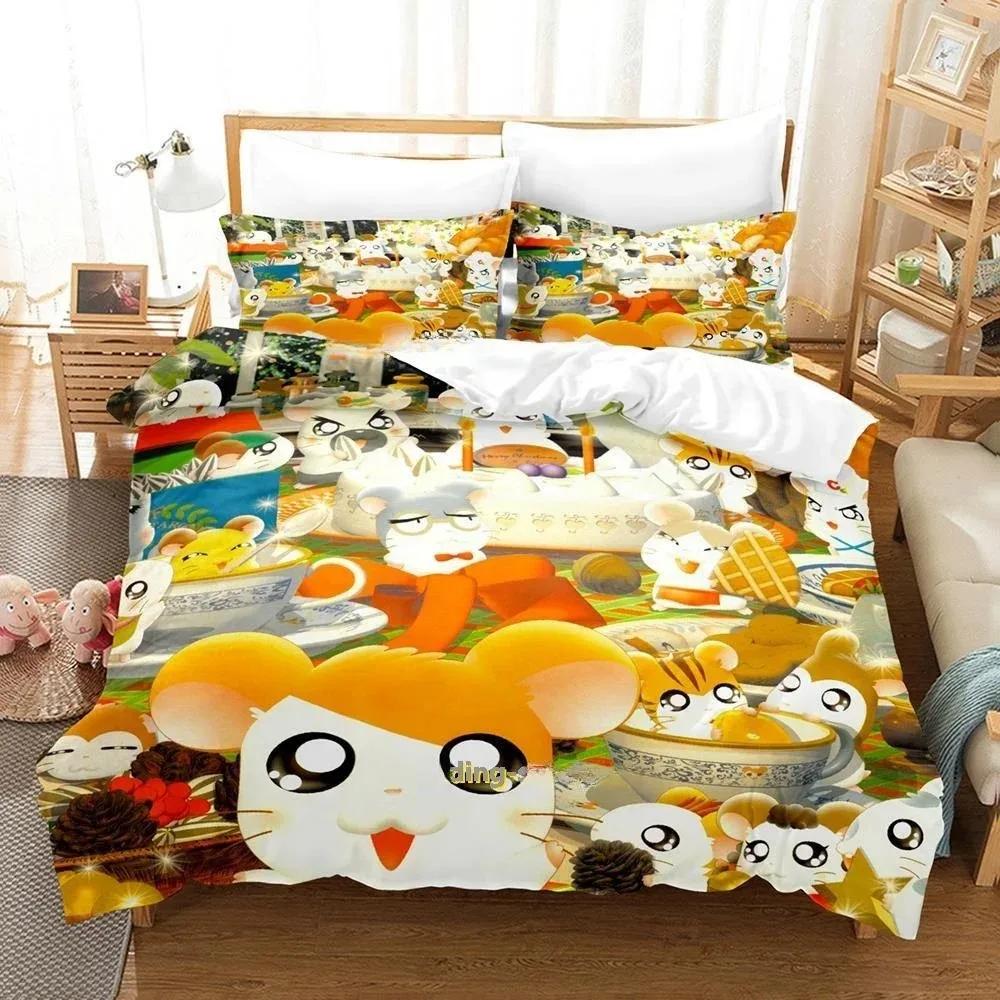 3D Печатный Мультяшный Животный Hamtaro Комплект Постельного Белья Односпальный Полуторный Полный Queen King Размер Комплект Постельного Белья Взрослый Детский Спальня Пододеяльник Комплекты