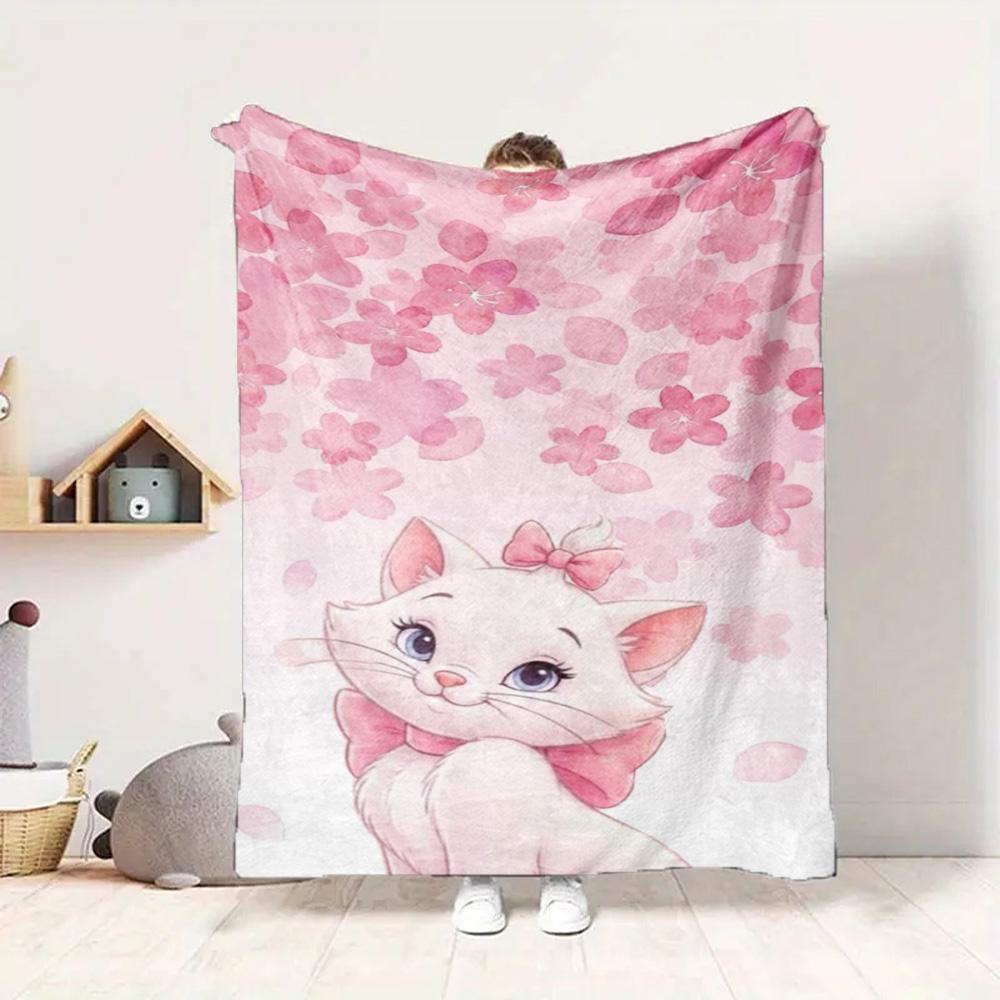 Pink Blossoms Flannel Blanket Throw Blanket Soft Warm Sofa Bed Camping Home Decor Unique Christmas Gift C922261