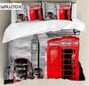 London Duvet Cover Set London Telephone Booth In The Street Traditional Local Cultural England UK Retro King Size Bedding Set