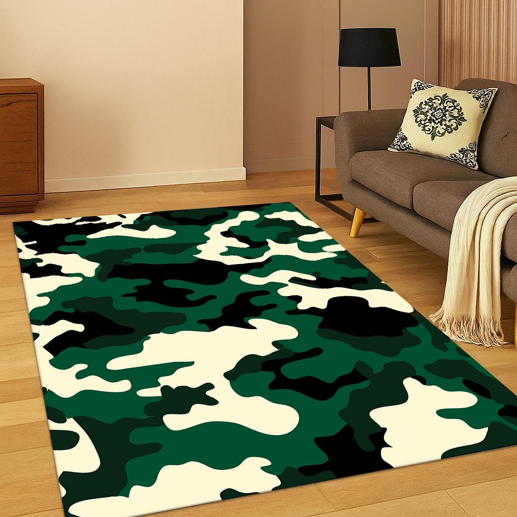 Military Colorful Camouflage Carpet Rug for Home Bedroom Living Room Sofa Doormat Kitchen Decor ,Kid Play Non-slip Area Rug Mats