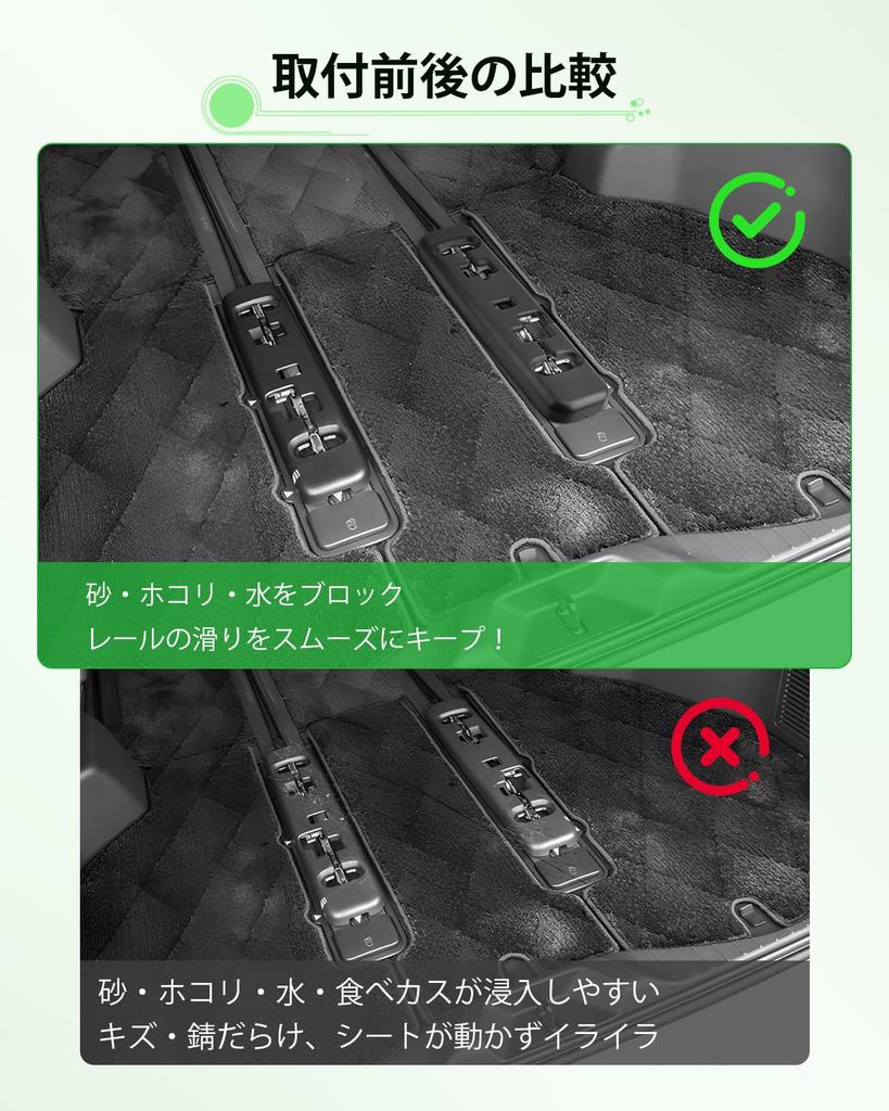 GAFAT Улучшенные направляющие сидений серии 40, направляющие грузового отсека, защита от грязи и царапин, легкие направляющие 3-го ряда, Alphard Custom, АБС-пластик для Alphard/Vellfire (Модель 2023 г.)