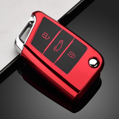 Чехол-накладка из ТПУ для ключа автомобиля для VW Volkswagen Golf 7 MK7 Tiguan MK2 для SEAT Ateca Leon FR 2 Ibiza Skoda Octavia A7 Бесключевой