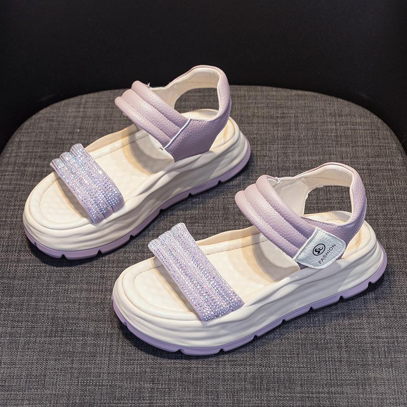 Thick-soled Heightening Sandals for Women's Xiaobai 2025 New Summer Breathable and Versatile Leisure Sports Popular Beach Sandals