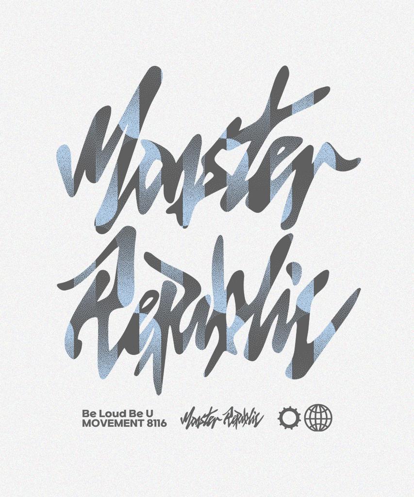 MONSTER REPUBLIC Синяя футболка с логотипом-камнем White_8116