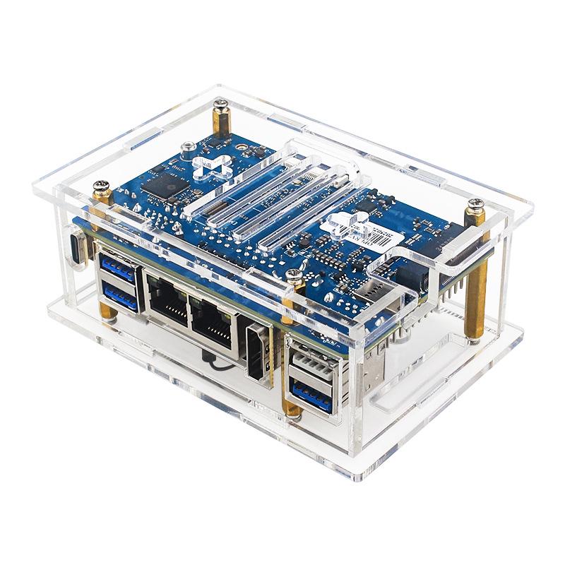 Набор Orange Pi RV2: Медный радиатор, Акриловый корпус, Вентилятор, Адаптер питания