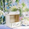 Wooden Wedding Card Box Elegant Decorative Money for Party Anniversary