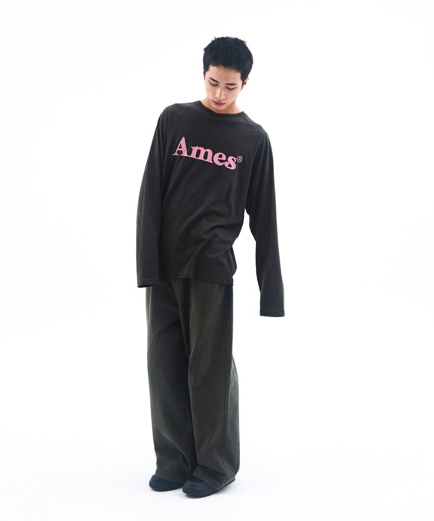 AMES-WORLDWIDE Basic Logo Longsleeve Tee Charcoal