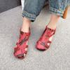 Retro Genuine Leather Handmade Women's Shoes Hollow Out Breathable Flat Sandals
