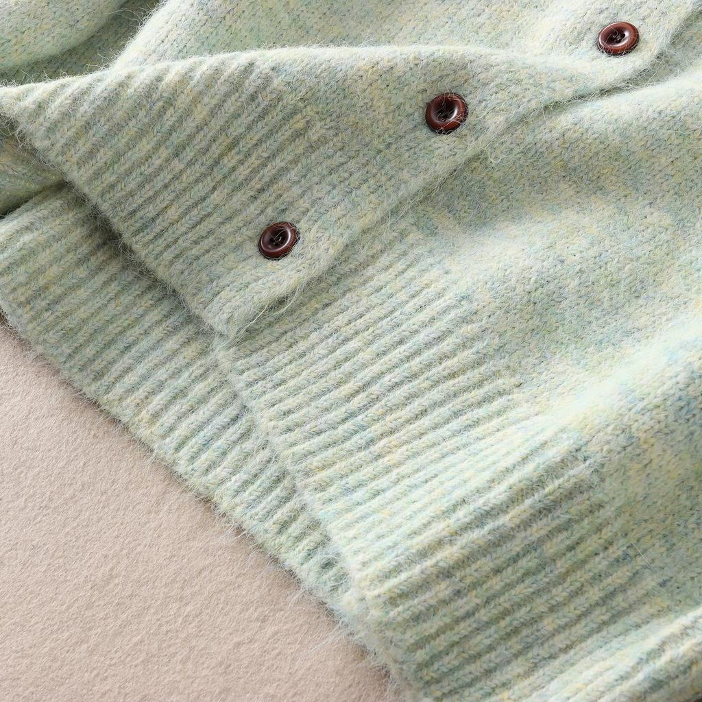 Dimanaf 2025 Sweaters Buttons Turtleneck Solid Cardigan Red Autumn Women Knitting Loose