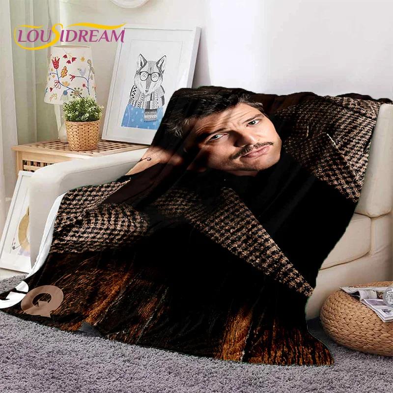 3D Jose Pedro Pascal Actor Star Soft Blankets,Keep Warm Throw Blanket Comfortable Blanket for Picnic Beds Sofa Home Bedroom Gift