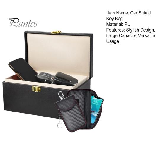 Коробка Фарадея для автомобильных ключей, блокирующая сигнализацию, двухслойный противоугонный органайзер для ключей с 2 карманами Фарадея