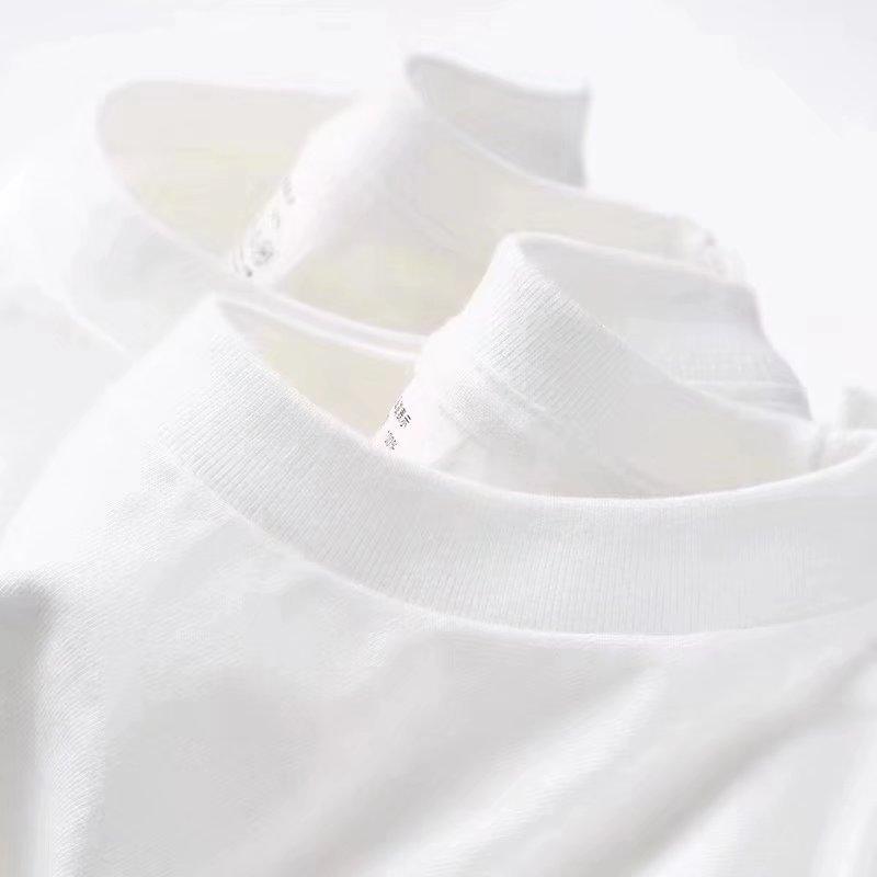 Short-Sleeved T-shirt Men's and Women's Cotton Ins Trendy Summer Versatile Round Neck Loose T-shirt Couple Wear Half Sleeve Print Top