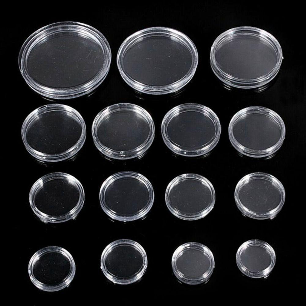 Пластиковые капсулы для монет Прозрачный контейнер для монет Капсулы для хранения Главная