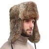 Winter Men's Caps Warm Rabbit Fur Bomber Hat with Earflaps Winter Unisex Warm Hat Imitation Rabbit Fur Hats
