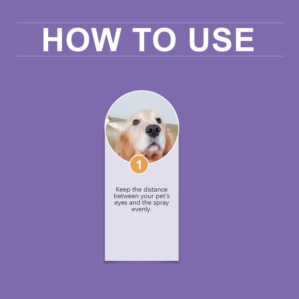 Успокаивающий спрей для глаз домашних животных Успокаивает дискомфорт в глазах, очищает, ухаживает и увлажняет Освежающий спрей для глаз домашних животных 50 мл