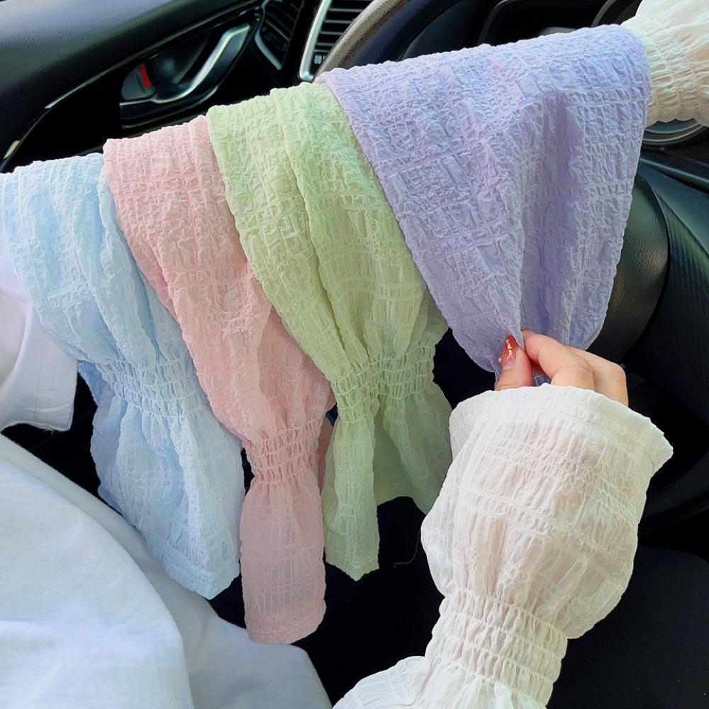 Anti-UV Arm Sleeve Lace Mesh Fingerless Gloves Fashion Sun Protection Sleeves Driving