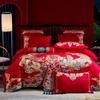 Атласный австралийский хлопок, жаккардовый свадебный комплект из четырех предметов плотностью 200, большой красный элитный роскошный свадебный комплект из нескольких предметов