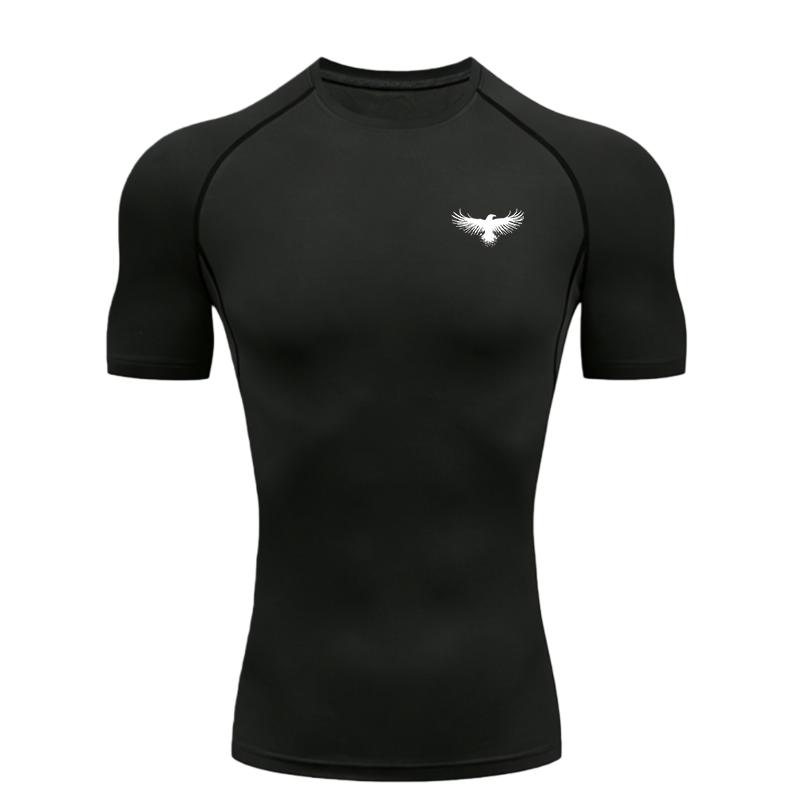 Мужская спортивная футболка Black Eagle Тренировочная Фитнес Компрессионная Футболка для тренировок Рашгард Топы Футболка Быстросохнущая с коротким рукавом
