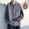 Corduroy Jacket Men'S Winter Fleece American Retro Tooling Jacket Hong Kong Style Casual Loose Top