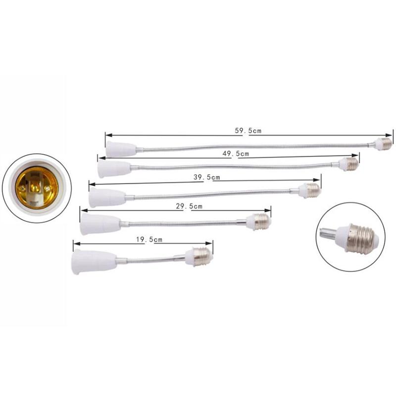 Flexible E27 to E27 LED Lamp Base Bulb Socket Extender Extension Light Holder Converter V27