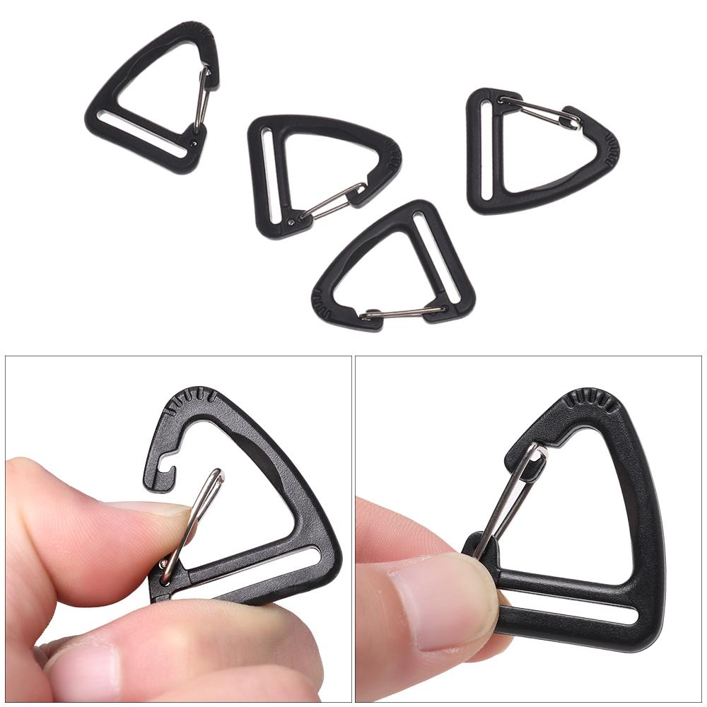 Outdoor Tool Plastic Alloy Triangle Carabiner Spring Quickdraws Clip Hooks Keychain Belt Buckles