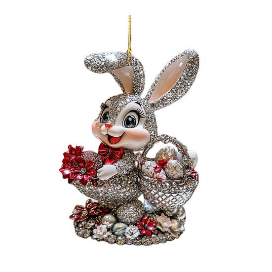 1/3 шт. Подвеска в виде пасхального кролика 2D плоский акриловый брелок милый кролик форма автомобиль