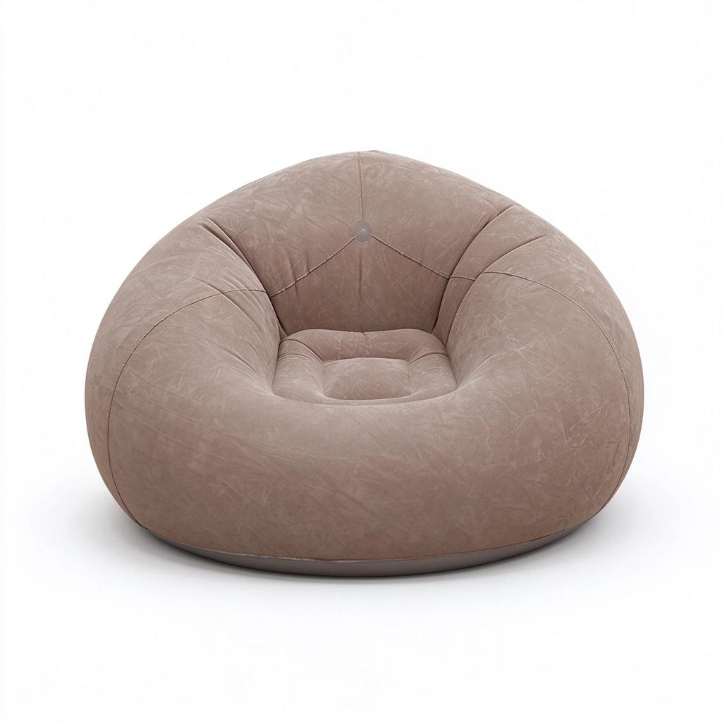 Inflatable Lazy Sofa Chair, PVC Flocked Foldable Air Sofa, Portable Lounge Recliner for Home, Indoor Rest & Nap