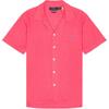 Polo Однотонная однобортная рубашка с коротким рукавом для мужчин светло-красная 710965795-002