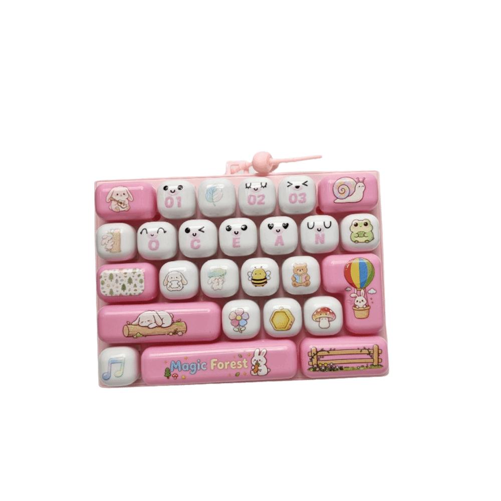 26 Key Decompression Button Toy Cute Design Keyboard Keychain Accessories Gift
