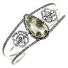 Prehnite Marlene Gemstone Handmade Silver Jewelry Cuff Bracelets 7''Adjustable