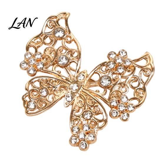 Elegant Butterfly Jewelry Rhinestone Brooch for Women, Shape Lapel Pin Non-fading Clip, Sweater Cardigan Coat Suit Scarf Accessories Long-lasting