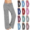 Women's Fashion Solid Color Yoga Pants Loose Drawstring Pocket Wide Leg Pants Casual Pants