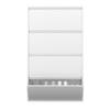 Metal Shoe Cabinet with 4 Flip Drawers, Wall Mounted Shoe Organizer, Narrow Slim Hidden Shoe Rack Storage for Entryway, White
